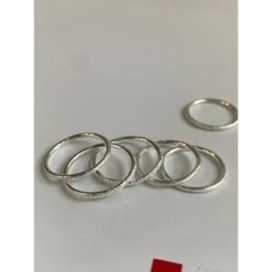 Bộ 7 chiếc nhẫn bạc nguyên chất S999 cắt bóng tinh tế cho nam nữ